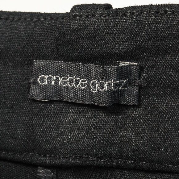 Annette Gortz SS/20 Stick Black Stretch-Linen Cropped Side-Stripe Pants - Picture 8 of 11